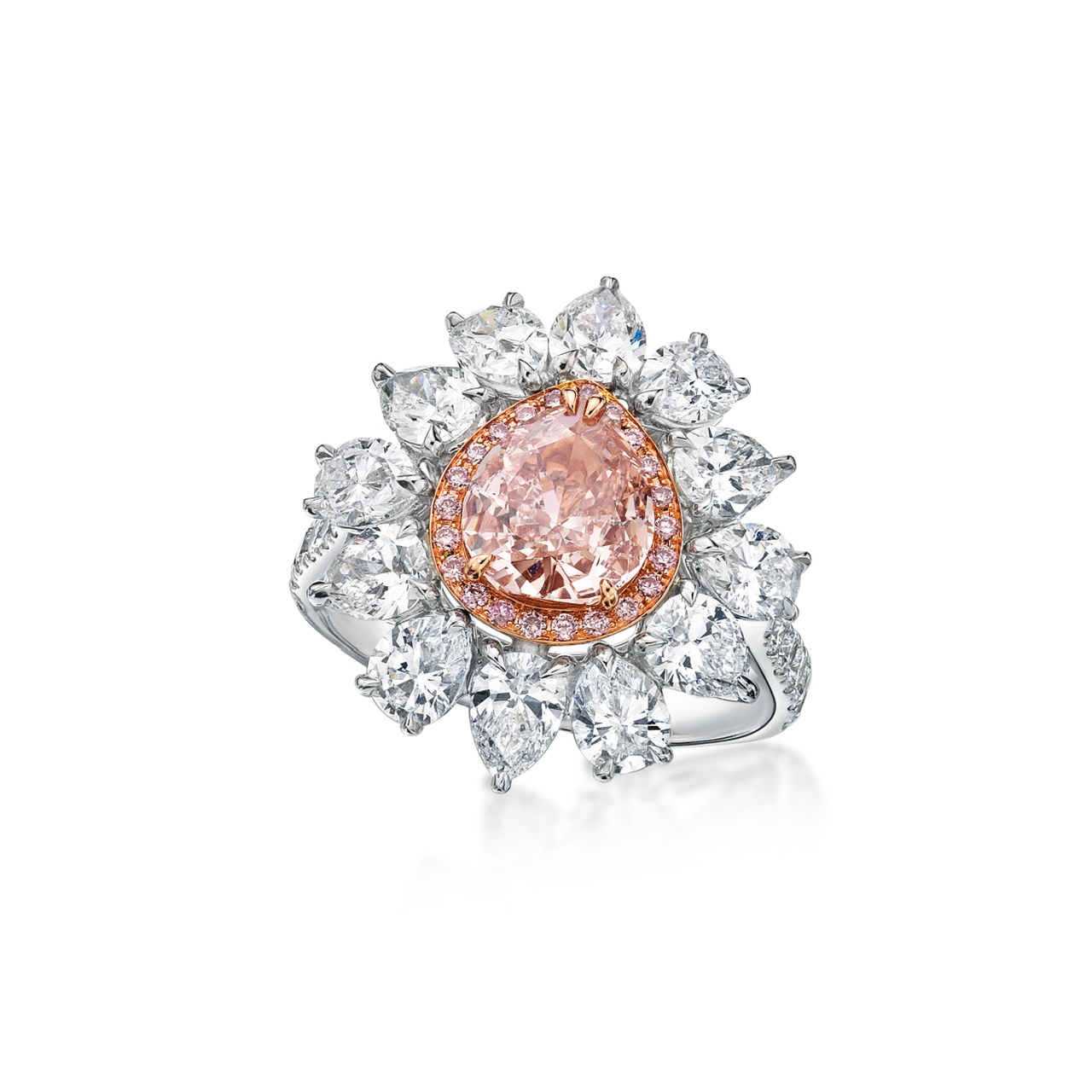 Pink diamond cocktail ring new arrivals